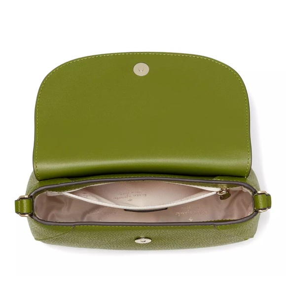 New Kate Spade Monica Mini Flap Crossbody bag Pebble Leather Kelp Forest - Picture 5 of 5